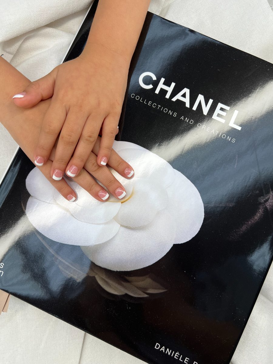 Short square French manicure at Tip N’ Toe Nail Salon, San Jose